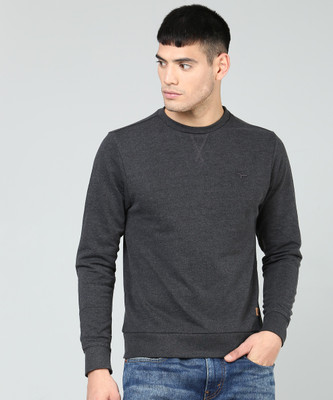 FLYING MACHINE Full Sleeve Solid Men Sweatshirt