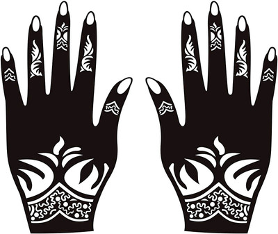 

ivana's Henna Tattoo Stencil (Set of 2) Women Girls Hand Finger Paint Temporary Tattoo (40) (TATTO)