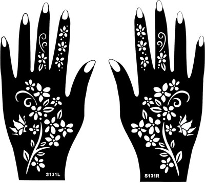 

ivana's Henna Tattoo Stencil (Set of 2) Women Girls Hand Finger Body Paint Temporary Tattoo (28)(tatto)