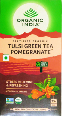 

Organic India Pomeogranate and Tulsi Green Tea Bags(25 Bags, Box)