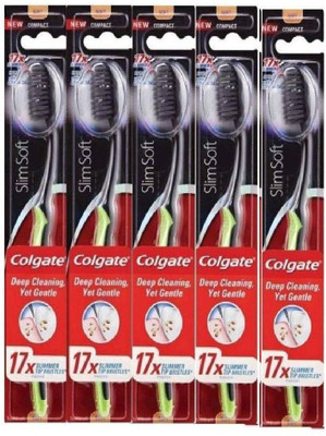 

Colgate 360 Charcoal Slimsoft Deep Cleaning, Yet Gentle + Charcoal Bristles Toothbrush pack of 5 Ultra Soft Toothbrush(Pack of 5)