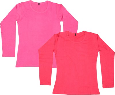 Indistar Casual Regular Sleeve Solid Women Pink Top