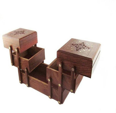 

AK Handicrafts Wooden Vanity Box Makeup and Jwellery Vanity Box(Multicolor)