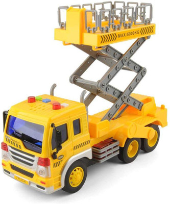 

HALO NATION Lift Bucket Truck 1:16 Friction Powered Super Duty Lift Construction Vehicle Toy (10inch)(Yellow)