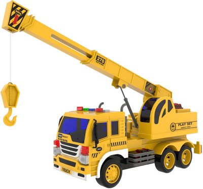 

HALO NATION Crane Truck Friction Powered 1:16 Simulation Truck with Light and Sound, with Rotatable and Extensible Hook, Yellow(Yellow)