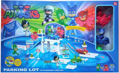 

HALO NATION Pj Masks PJ Control Tower Parking Lot Toys with Lot Car Characters - Catboy Owlette Gekko Masked Figure(Blue)