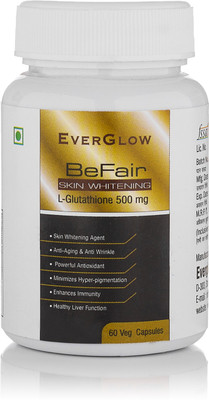 

Everglow BeFair L -Glutathione with Grape Extract for Glowing Skin 500Mg (60 veg capsules)(500 mg)