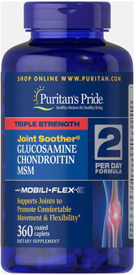 

Puritan's Pride Triple Strength Glucosamine, Chondroitin & MSM Joint Soother - 360 Caplets(360 No)