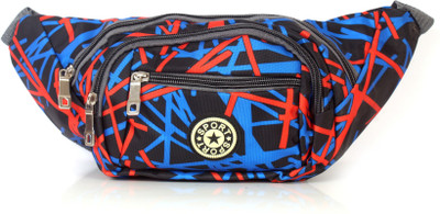 

b4bags Lines Waist Pack Pouch for Outdoor Travel Belt Bag (WB10703 Black-Red) Waist Pouch(Black)
