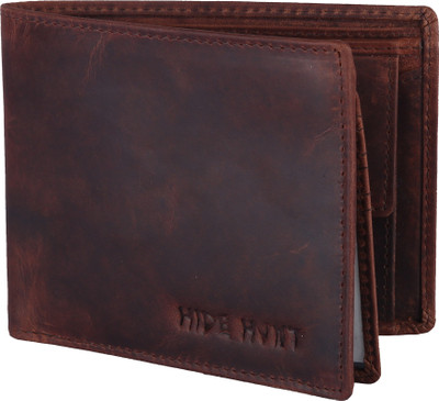 

Hide Hunt Men Brown Genuine Leather Wallet(6 Card Slots)