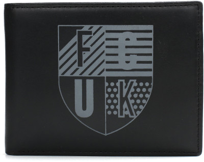 

French Connection Men Black Genuine Leather Wallet(6 Card Slots)