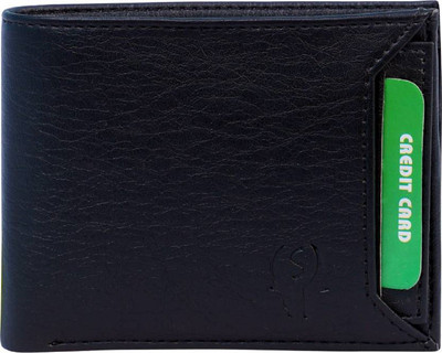 

fresherjilive Men Black Genuine Leather Wallet(6 Card Slots)