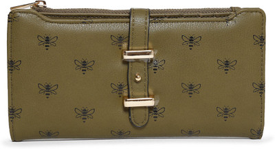 Allen Solly Women Green Artificial Leather Wallet, Olive
