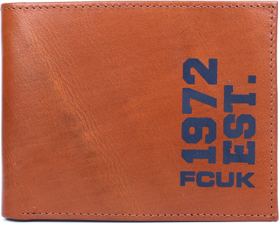 

French Connection Men Brown Genuine Leather Wallet(6 Card Slots), Tan