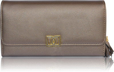 

Quickk Women Silver Artificial Leather Wrist Wallet(5 Card Slots), Silver grey