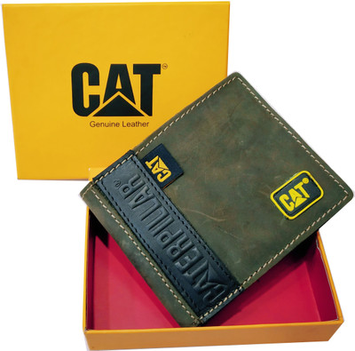 

CATERPILLAR Men Multicolor Genuine Leather Wallet(5 Card Slots), Green