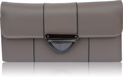 

Quickk Women Grey Artificial Leather Wallet(10 Card Slots), Light grey