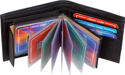 ibex Boys Black Artificial Leather Wallet(6 Card Slots)