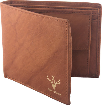 

Krosshorn Men Tan Genuine Leather Wallet(7 Card Slots)