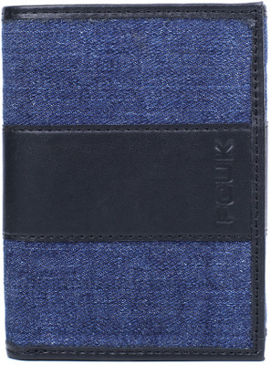 

French Connection Men Blue Denim Wallet(6 Card Slots), Navy denim/ black