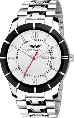 

Lois Caron LCS-8014 WHITE DIAL DAY & DATE FUNCTIONING Watch - For Men