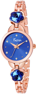 Factor FR-L113-FLOWER-DB Miss Elegant Diamond Rose Gold Collection Analog Watch - For Women