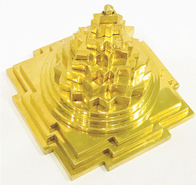 Parashara Meru Shri Yantra - Brass - for Success, Wealth & Prosperity (7.5 x 7.5 x 6.5 cm) Brass Yantra(Pack of 1)