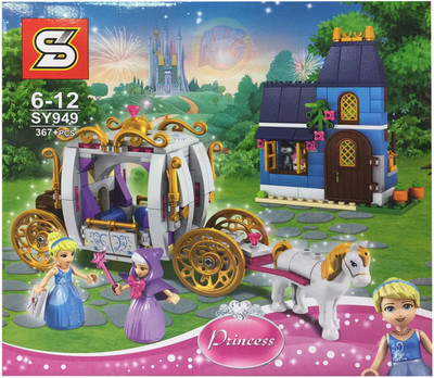 

Toy Mela Princess Cinderella Witch Pumpkin Kart Castle Assembling Blocks And Parts Action Figure SY949(Multicolor)