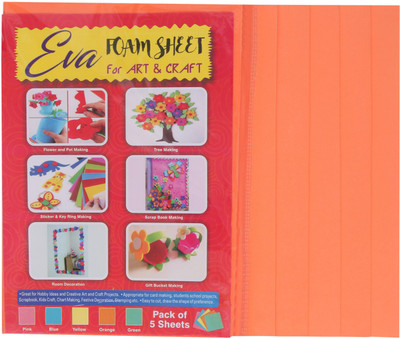 

SAMPADA Eva Foam Sheet Orange Color A4 Size 3mm Thickness For Art & Craft