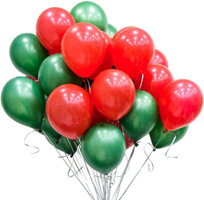 

GrandShop Solid Merry Christmas 10 Inch Balloon(Red, Green, Pack of 100)
