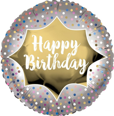 

Wanna Party Printed Birthday Satin Gold Burst Balloon 39064 Balloon(Multicolor, Pack of 1)