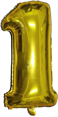 ARE Solid FIRST NUMBER LETTER ONE 1 DIGIT IN 17 INCHES GOLDEN Letter Balloon(Gold, Pack of 1)