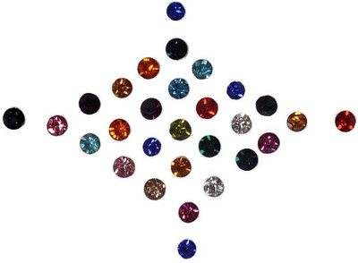 

beauty gold Diamond Round bindi for beautiful lady & girl forehead, nails Multicolor Bindis(mugli marathi, bengali bindi, Bollywood style)