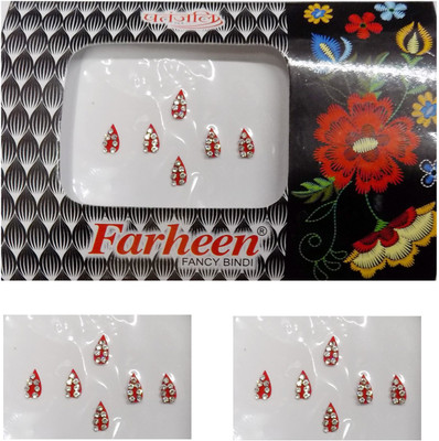 

Farheen FRN BINDI2 FORHEAD Silver, Red Bindis(INDIAN FANCY BINDI)