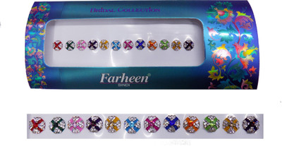 

Farheen BRIDAL BINDI 13 FORHEAD Multicolor Bindis(INDIAN FANCY BINDI)