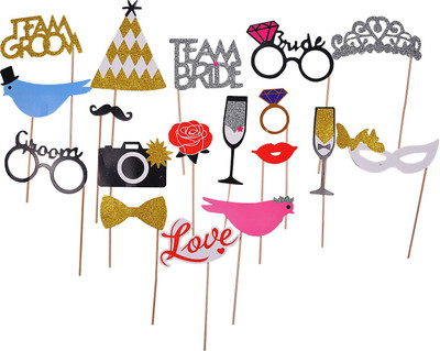

Party Butiko Combo Party Photo Booth Props of 8 different Styles each Pack has Different theme