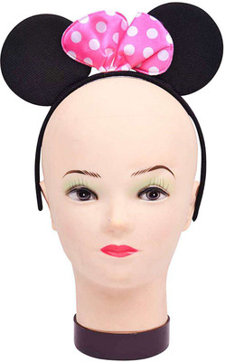 

Party Butiko Minnie Mouse Ears with Pink Polka Dot Bow Hair Band for kids for Fancy Dress / Theme party / Cosplay & Costume Party / Birthday Celebrations