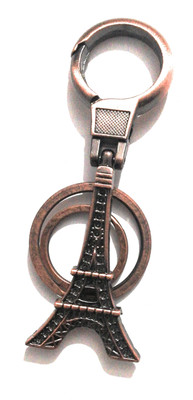 Madhuraj Eiffel Tower Double Ring Locking Locking Key Chain(Brown)