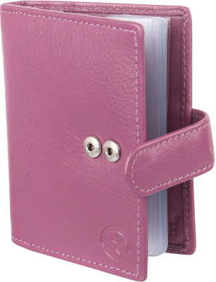 

LIMERENCE Unisex Genuine Leather Top Grain Card Holder 24 Card Holder(Set of 1, Purple)