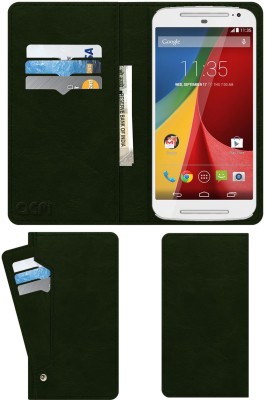 ACM Flip Cover for Motorola Moto G 2nd Gen 2014(Green, Cases with Holder, Pack of: 1)