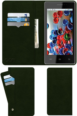 ACM Flip Cover for Intex Cloud Y17(Green, Cases with Holder, Pack of: 1)