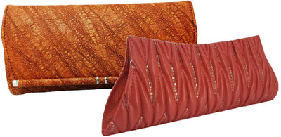 

landloper Casual, Party, Formal Brown, Red Clutch