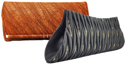 

landloper Casual, Party, Formal Brown, Black Clutch, Black;brown