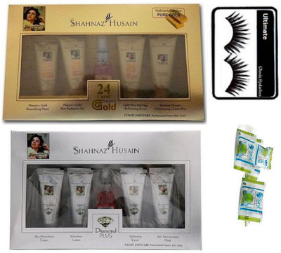 

Ultimate Eyelashes, Shahnaz Husain Diamond Plus & Gold Facial Kit & Magic Napkin Pack Of 3(Set of 6)