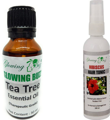 

Glowing Buzz Combo of tea tree oil and hibiscus hair tonic(Set of 2)