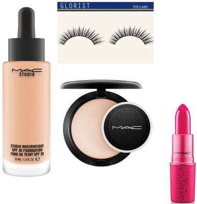 

glorist eyelash and M.A.C compact,foundation,lipstick(Set of 4)