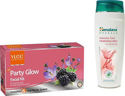 Himalaya Intensive Face Moisturizing Lotion, Party Glow Facial Kit(Set of 2)
