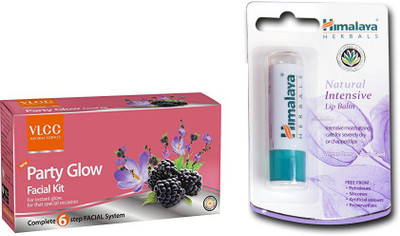 

Himalaya Natural Intensive Lip Balm, Party Glow Facial Kit(Set of 2)
