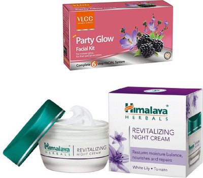 

Himalaya Revitalizing Night Cream, Party Glow Facial Kit(Set of 2)