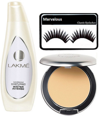 

Marvalous eyelashes , Winter Intense Moisturiser 120 ml with studio perfect compact(Set of 3)